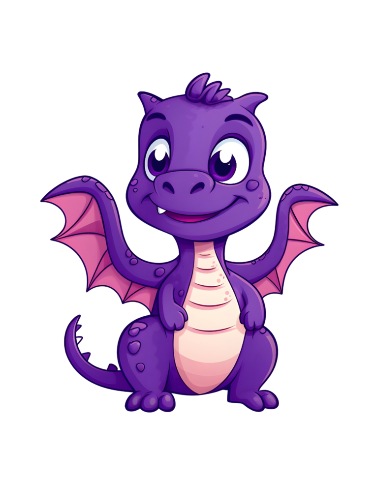 A PURPLE CARTOON DRAGON WITHOUT BACKGROUND png