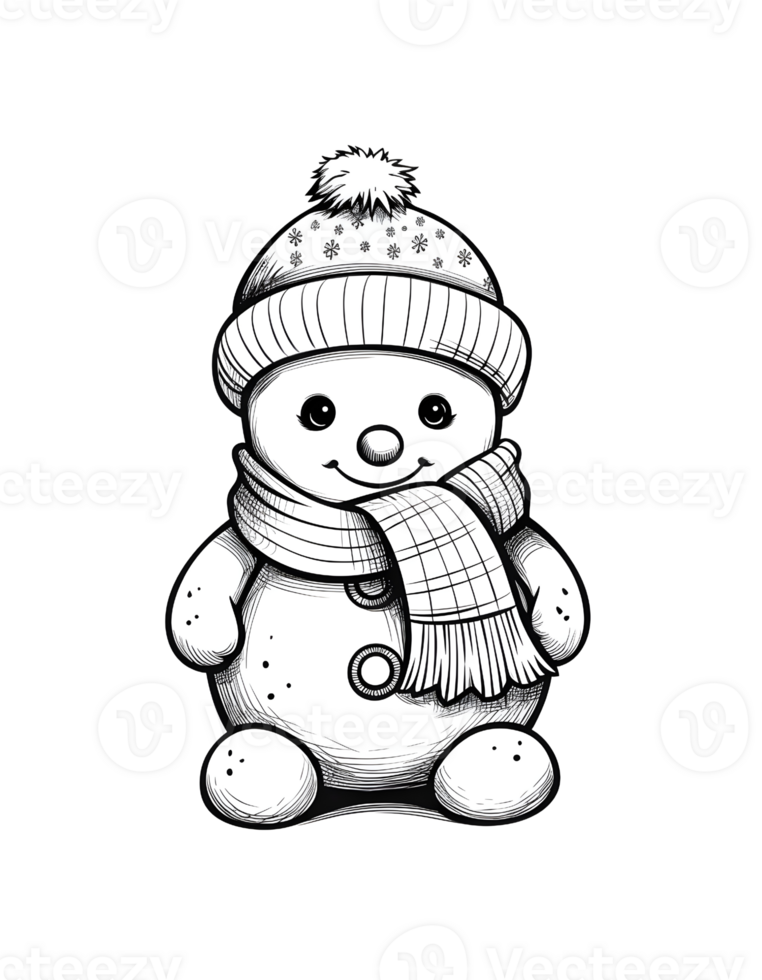 SNOWMAN DRAWING WITHOUT BACKGROUND png