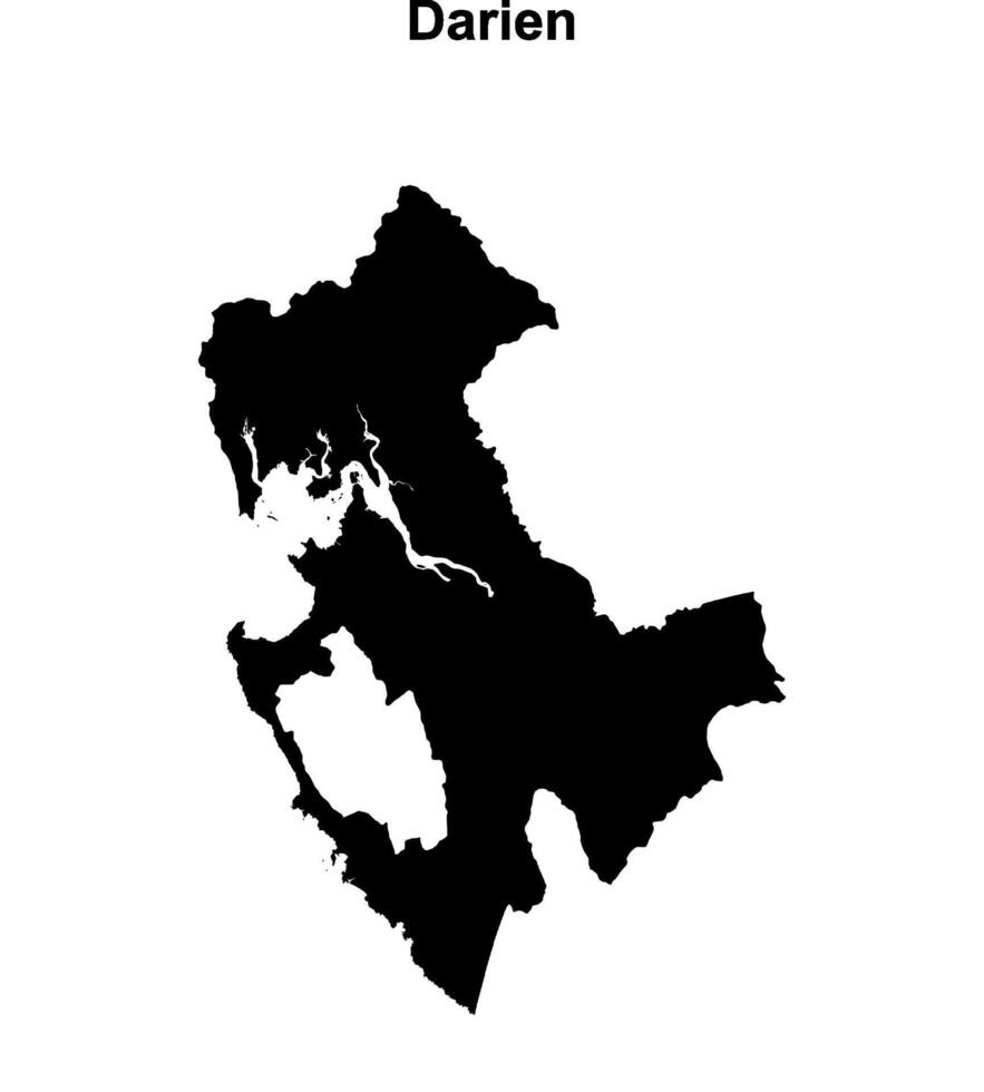 Darien province blank outline map vector