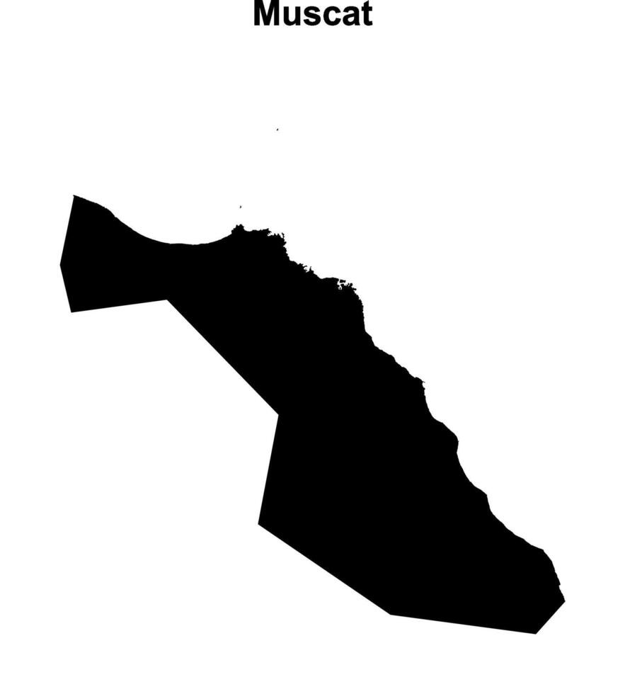 Muscat governorate blank outline map vector