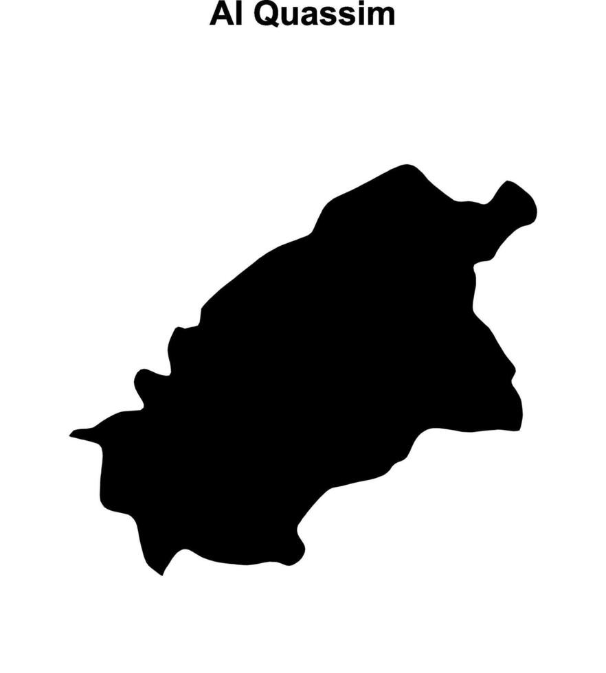Al Quassim province blank outline map vector