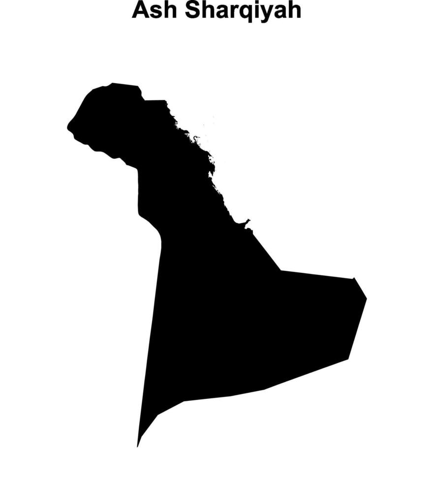 Ash Sharqiyah province blank outline map vector