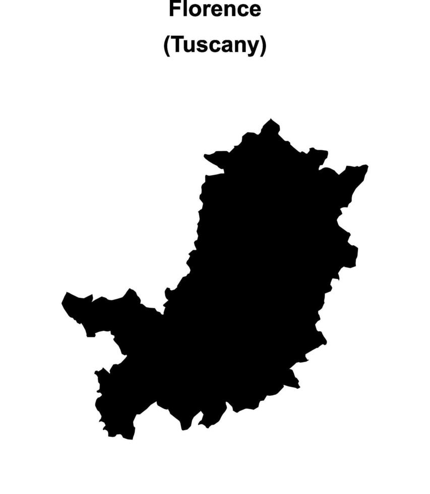Florence province outline map vector