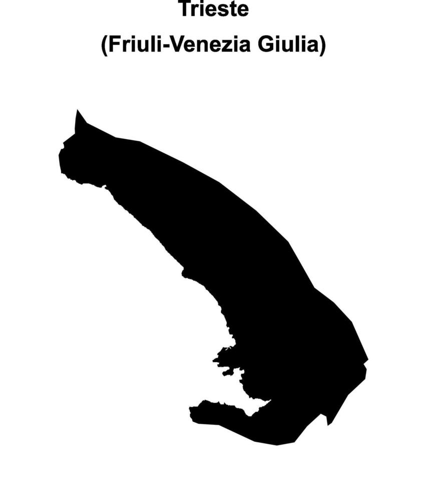 Trieste province outline map vector