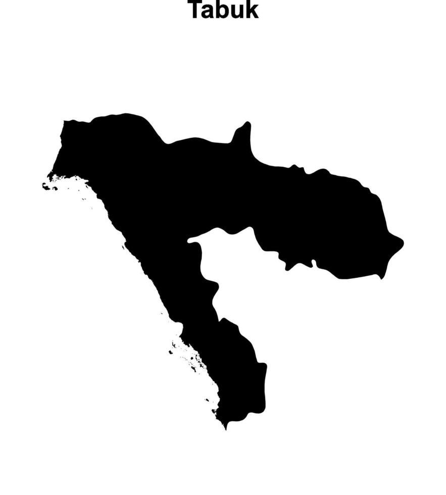 Tabuk province blank outline map vector