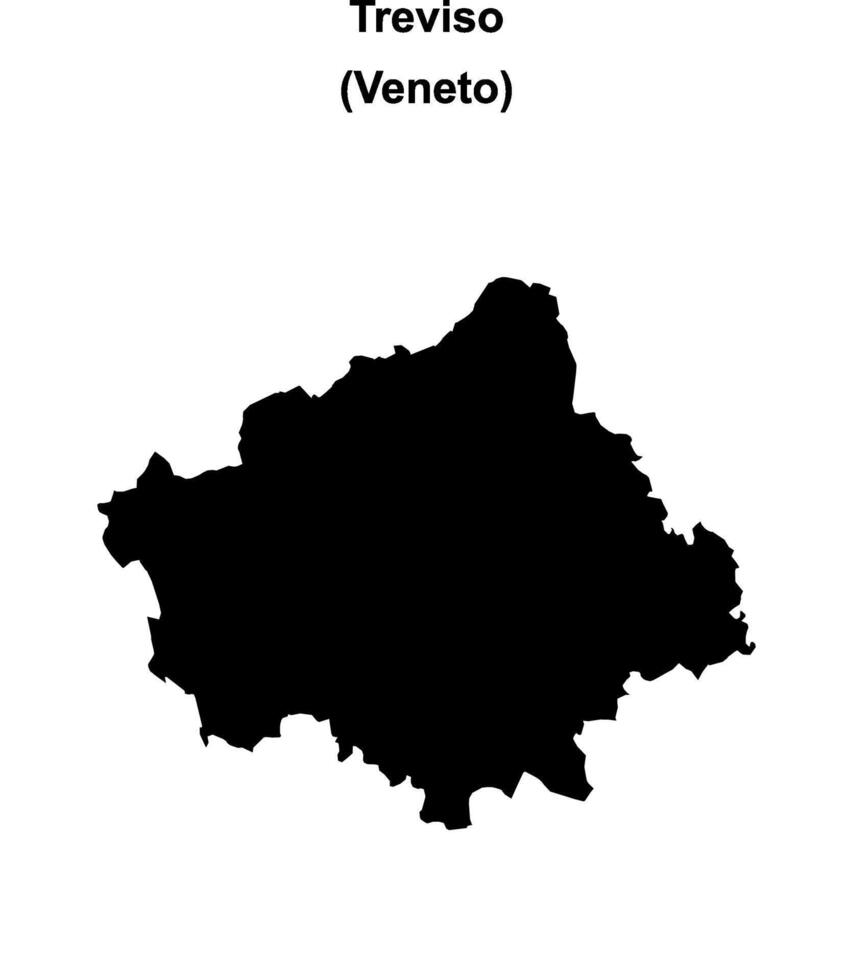 Treviso province outline map vector
