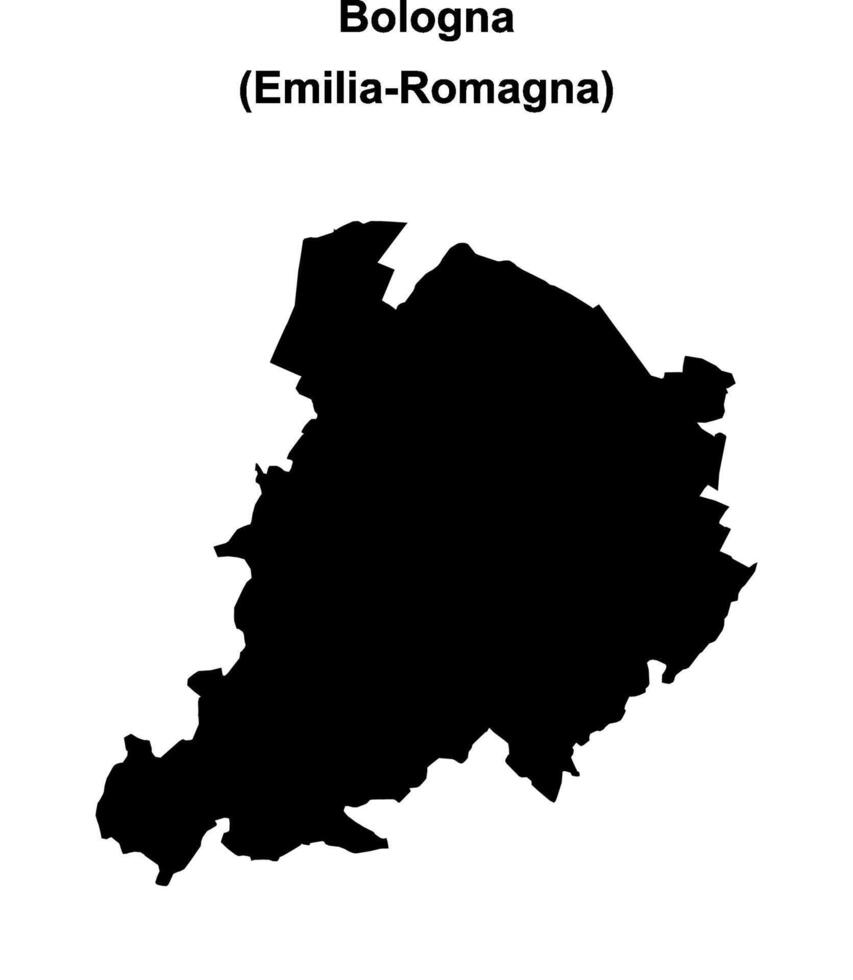 Bologna province outline map vector