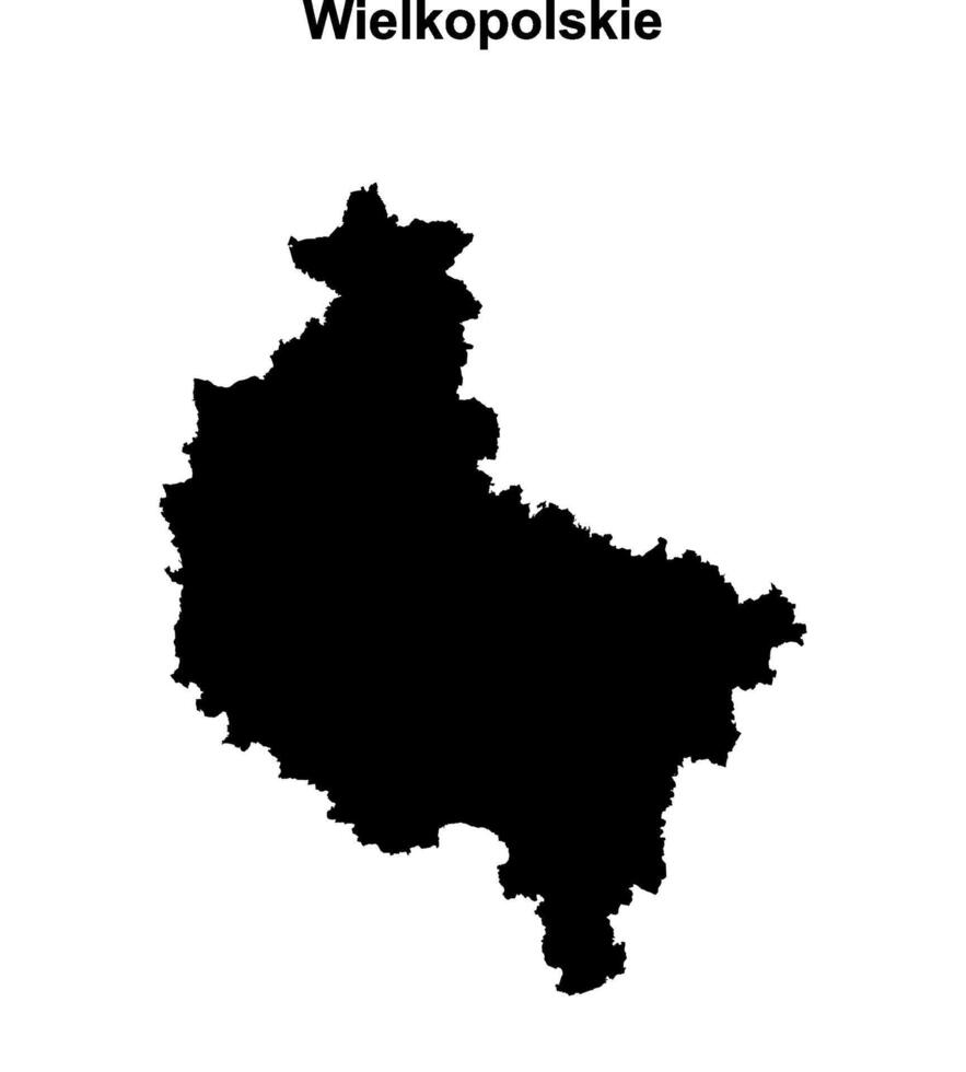 Wielkopolskie province blank outline map vector