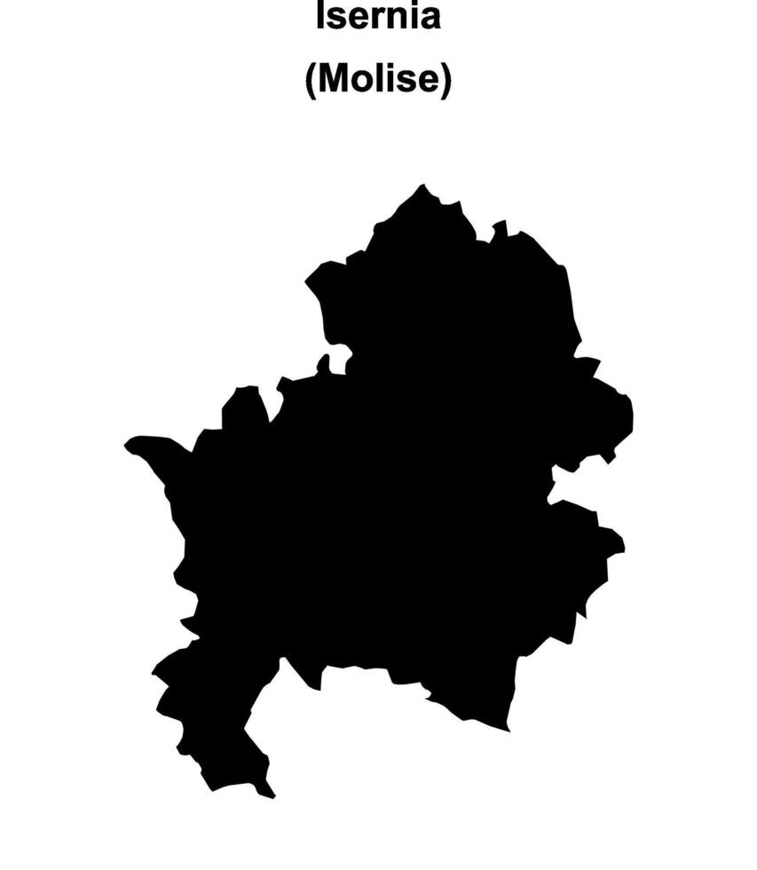 Isernia province outline map vector