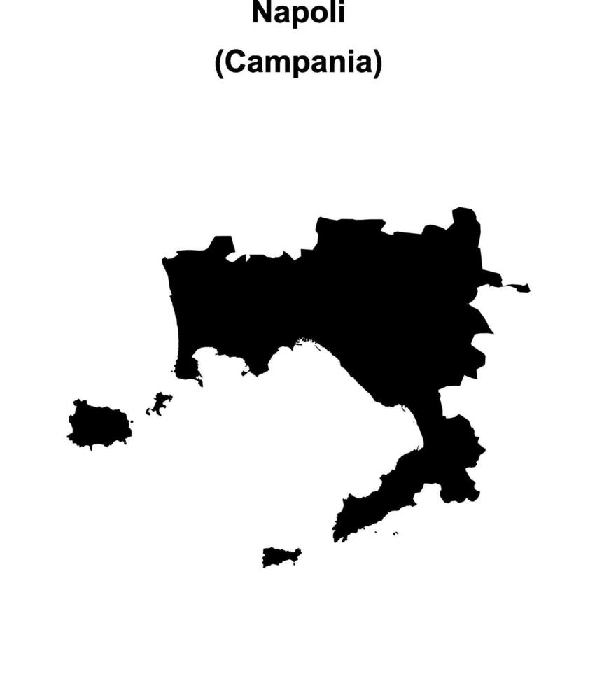 Napoli province outline map vector