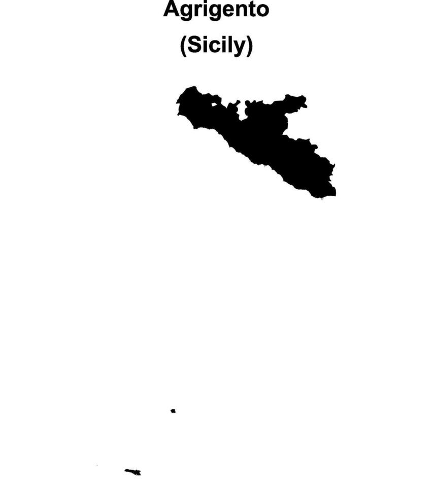 Agrigento province outline map vector