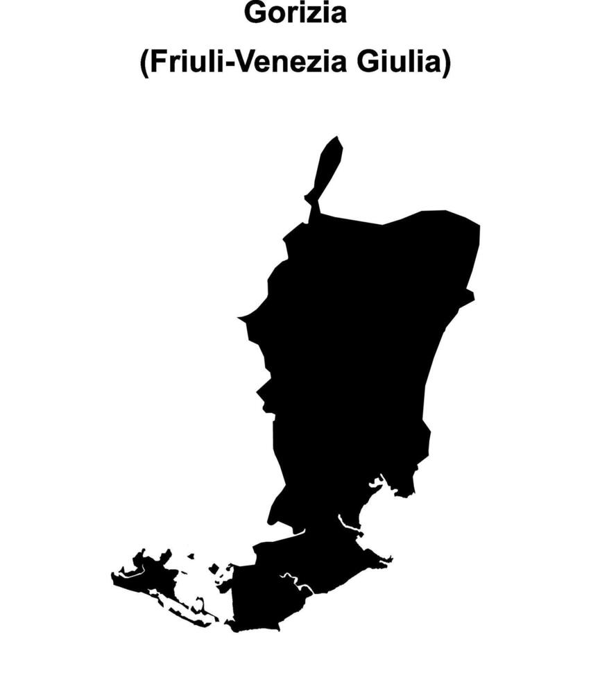 Gorizia province outline map vector