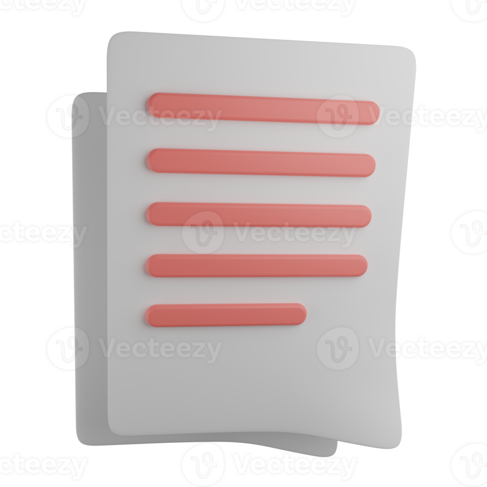 3d illustration of two documents , It can use for web or apps and many more purpose. png