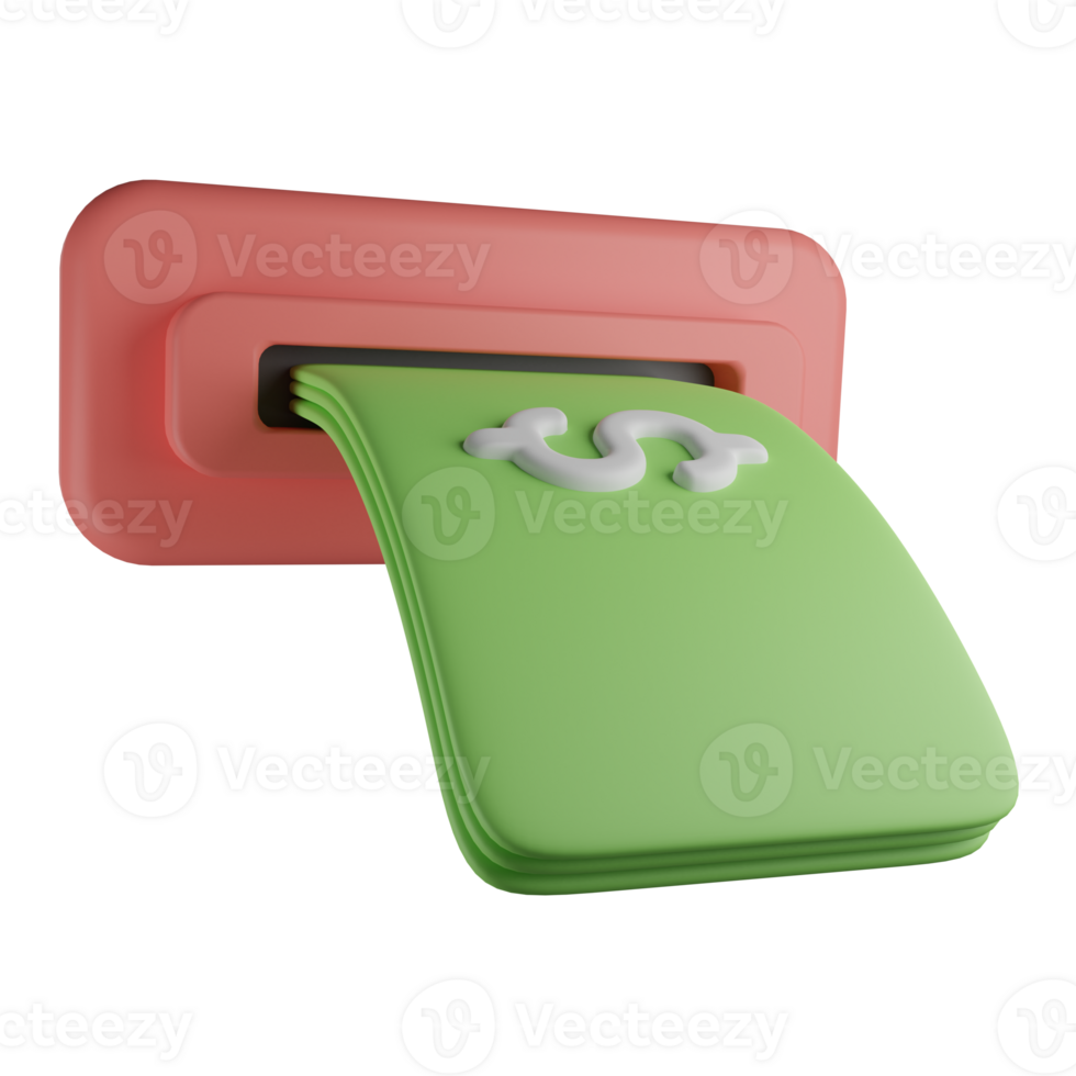 3d illustration of atm, withdraw, payout. It can use for web or apps and many more. png