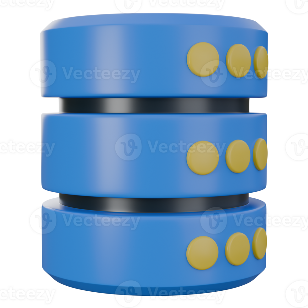 3d illustration of database , technology 3d elements, rendering. it can be used for any purpose. png