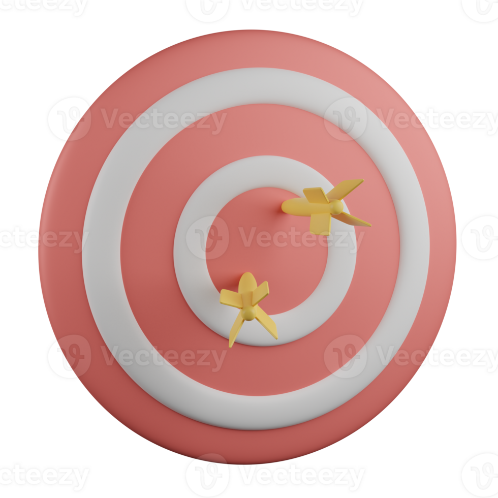 3d illustration of red target or goal, It can use for web or apps and many more purpose. png