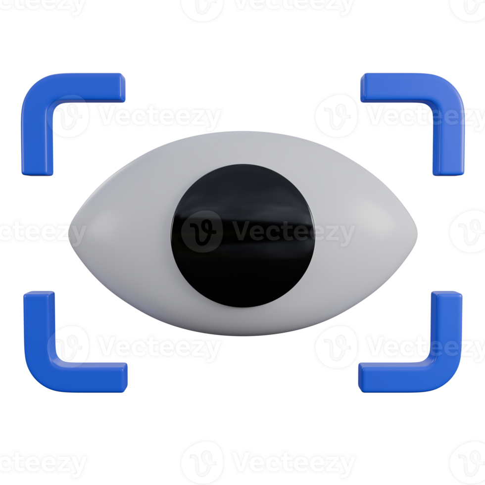 3d illustration of scan, scanning eye 3d elements, rendering. it can be used for any purpose. png