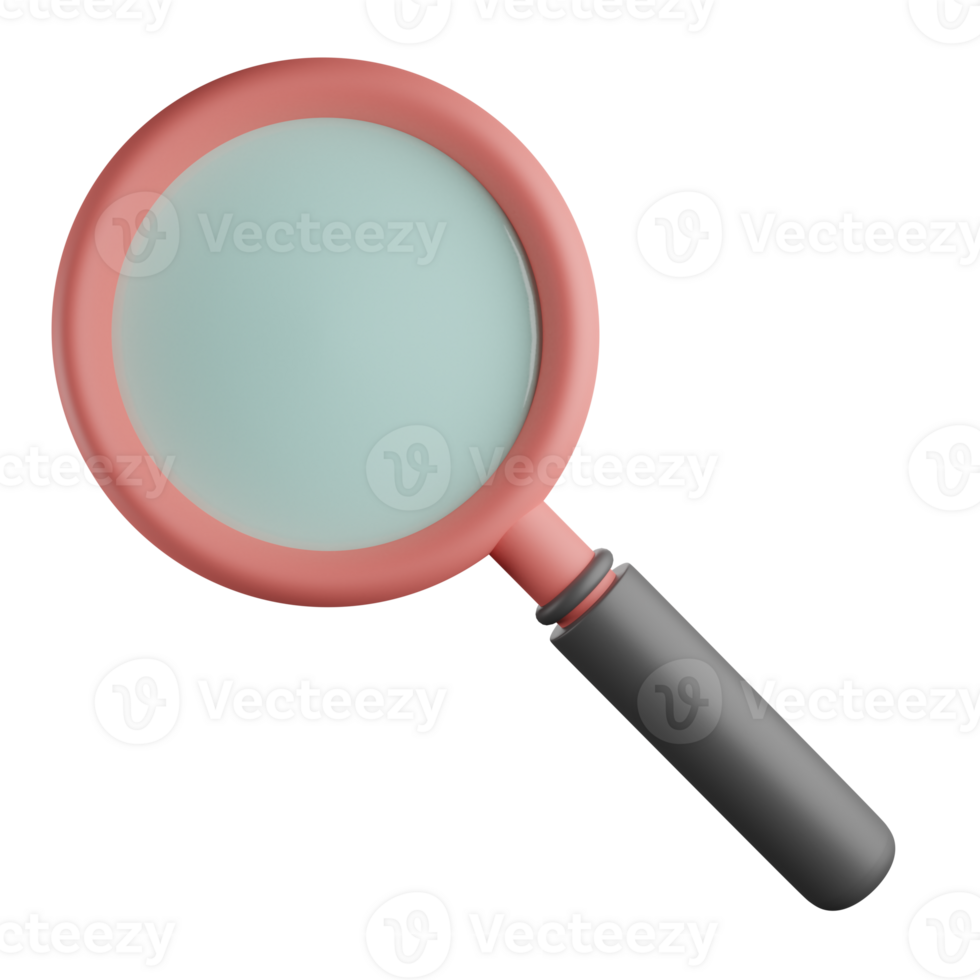 3d illustration of magnifier for search symbol, magnify and more. It can use for web or apps and many more purpose. png