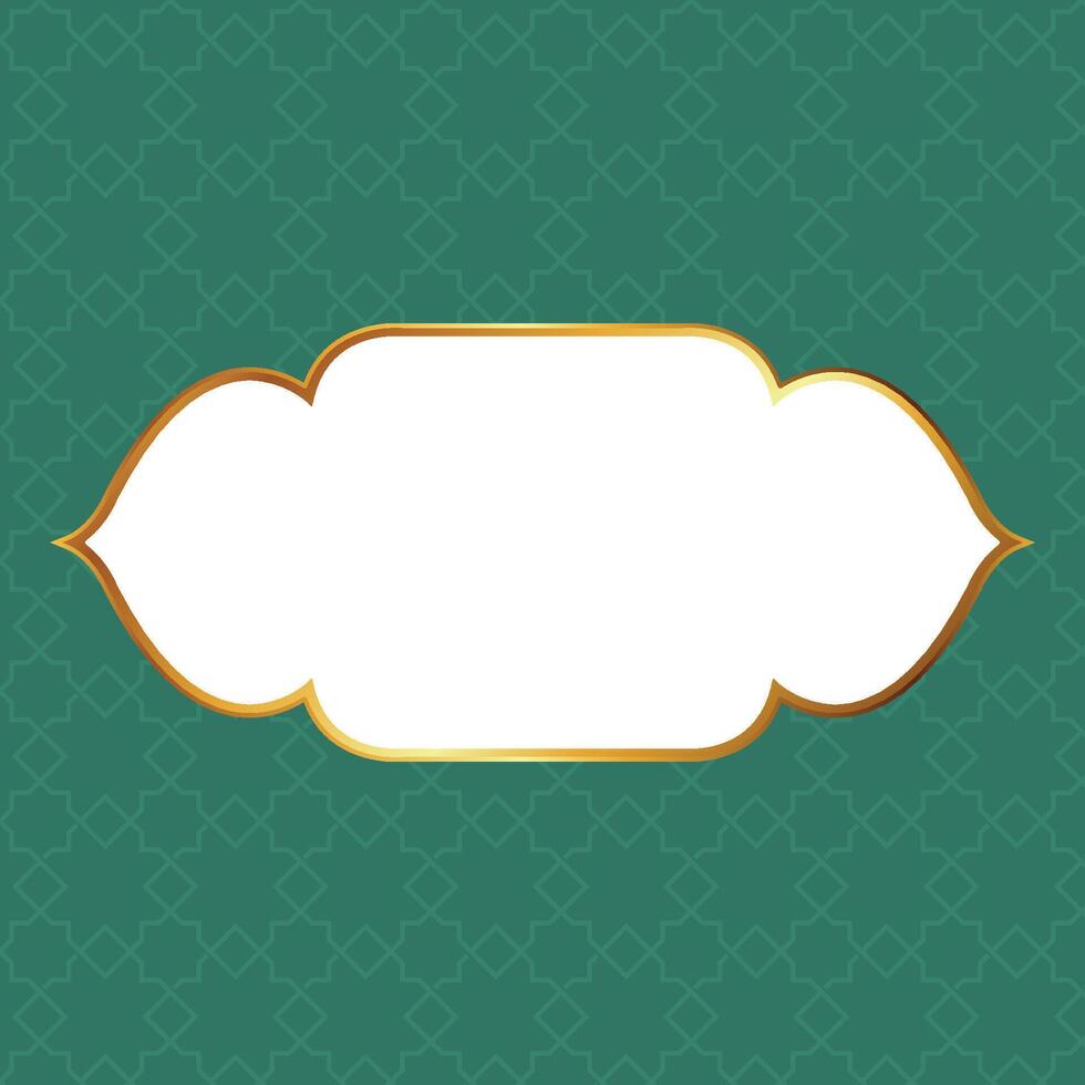 Luxury golden Islamic frame abstract green background vector