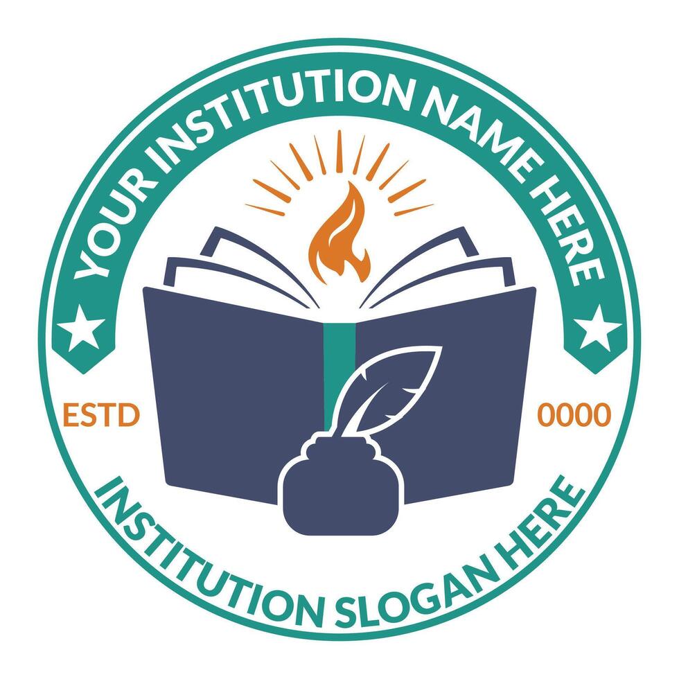 School logo and education badge design template vector