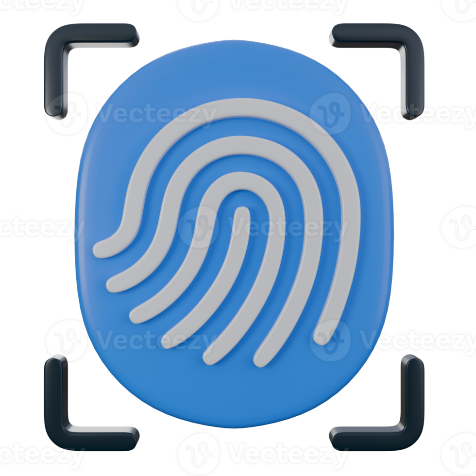 3d illustration of fingerprint biometric, technology 3d elements, rendering. it can be used for any purpose. png