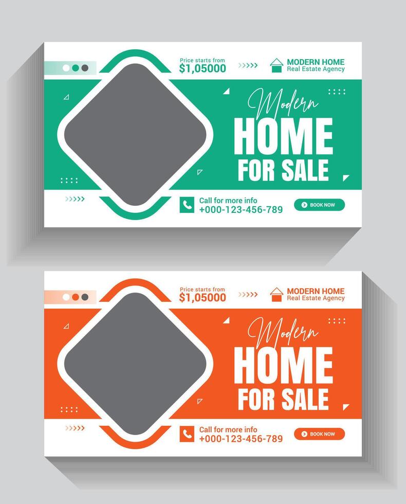 Real estate house property web banner template vector