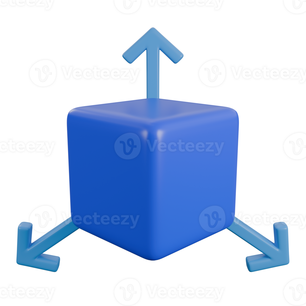 3d illustration of 3d box dimensions, 3d elements, rendering. it can be used for any purpose. png