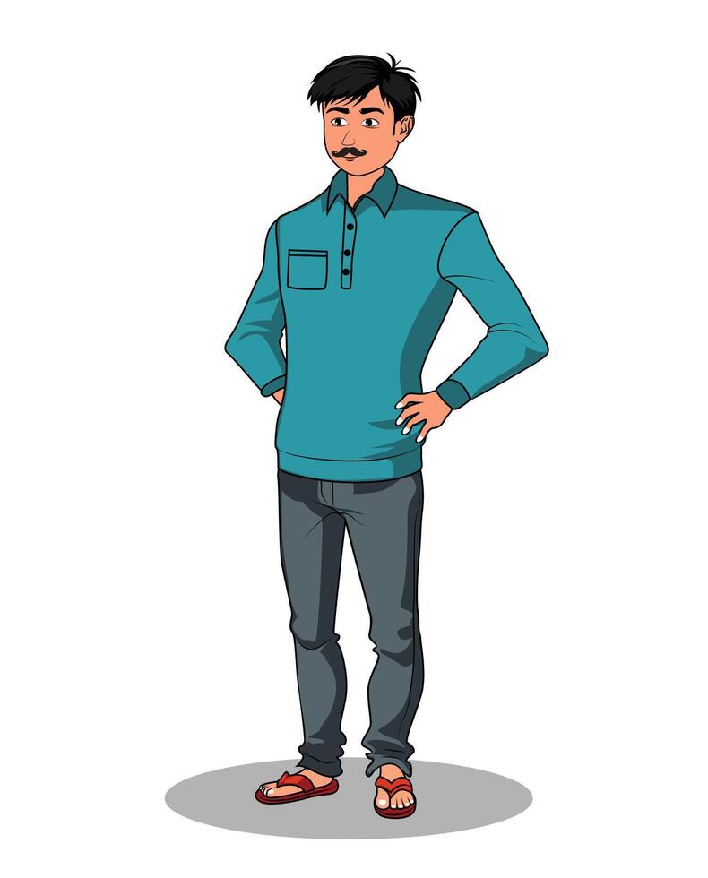 A mustache man cartoon illustration vector