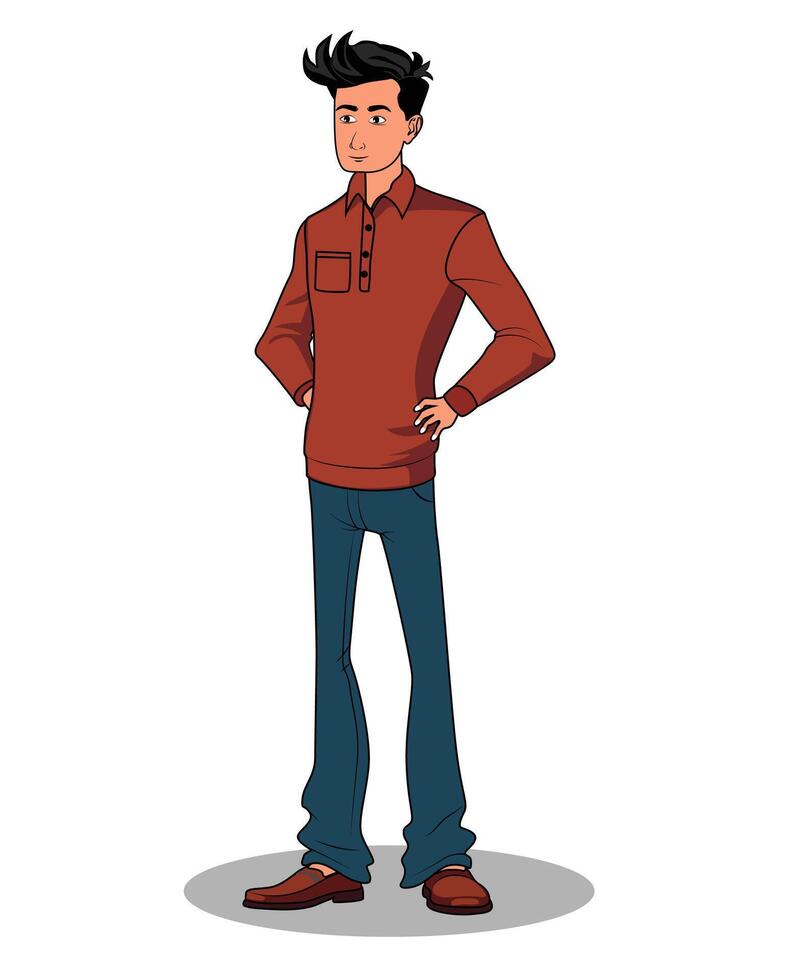 Countryside Villager Cartoon Character Design vector