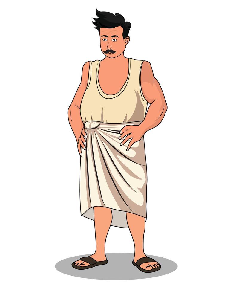 Cartoon Character of a Humble Village Man vector