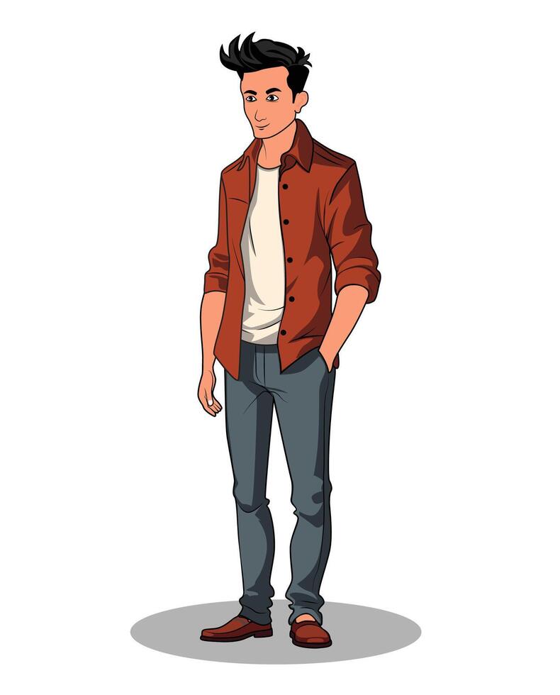 A city boy cartoon illustration vector