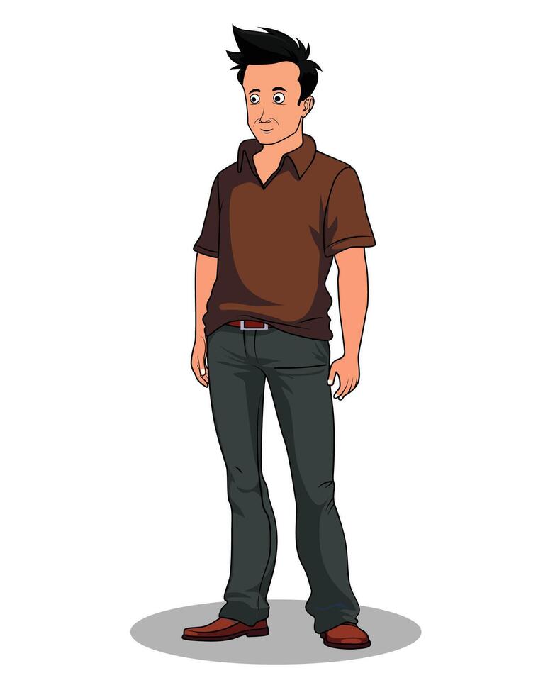 Rustic Village Man in Cartoon Style vector
