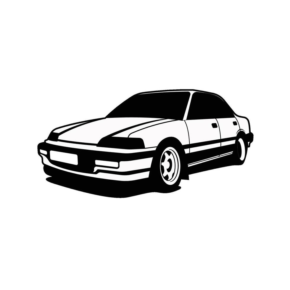 vintage japan car simple silhouette vector