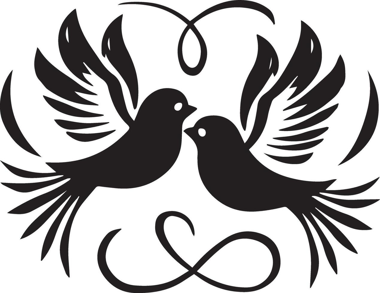 Two birds flying icon vector