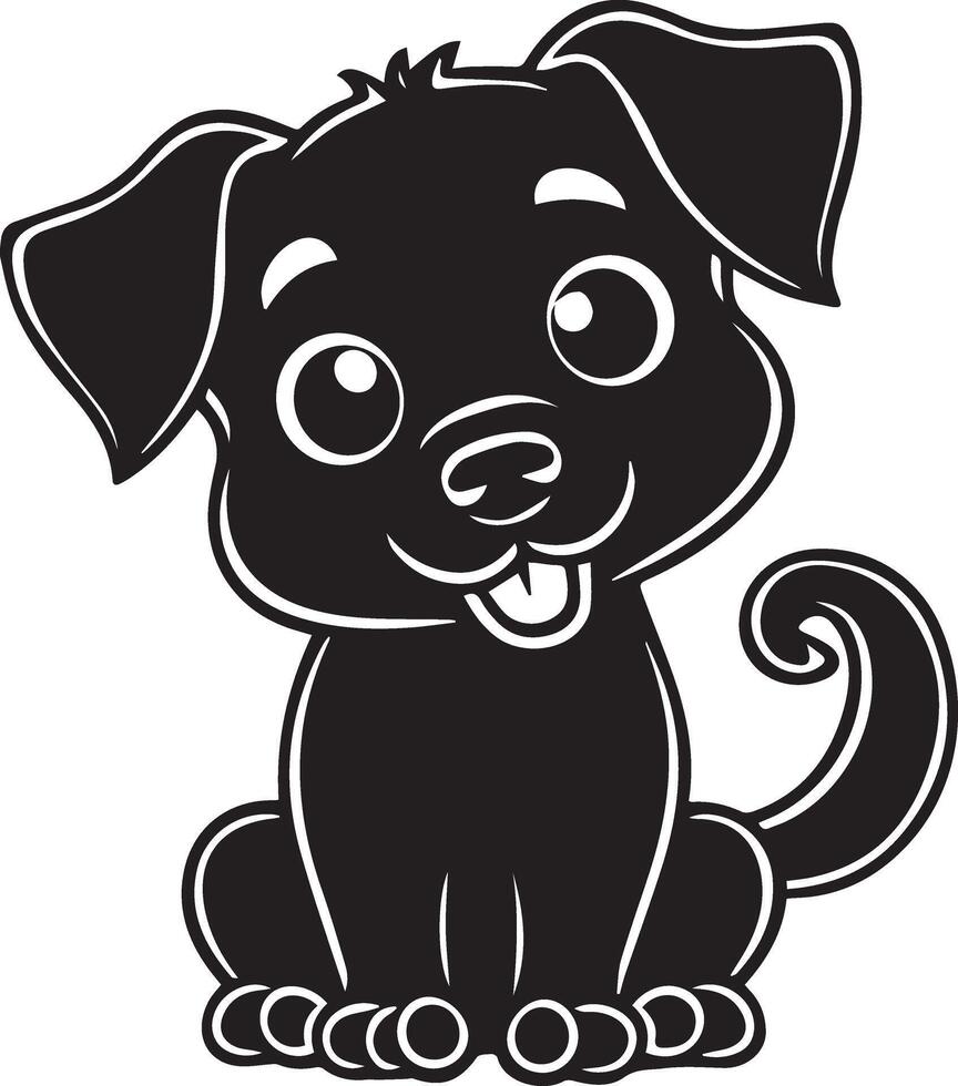 Cute dog sitting icon for designer vector
