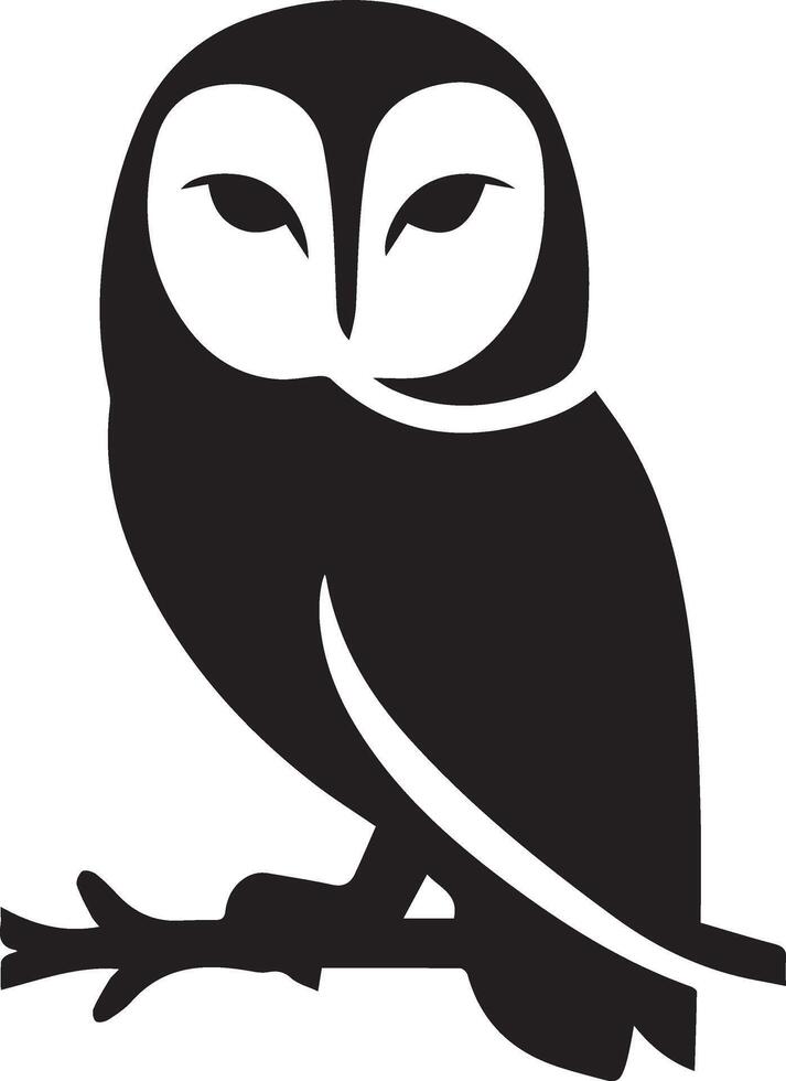 Cute owl sitting icon vector