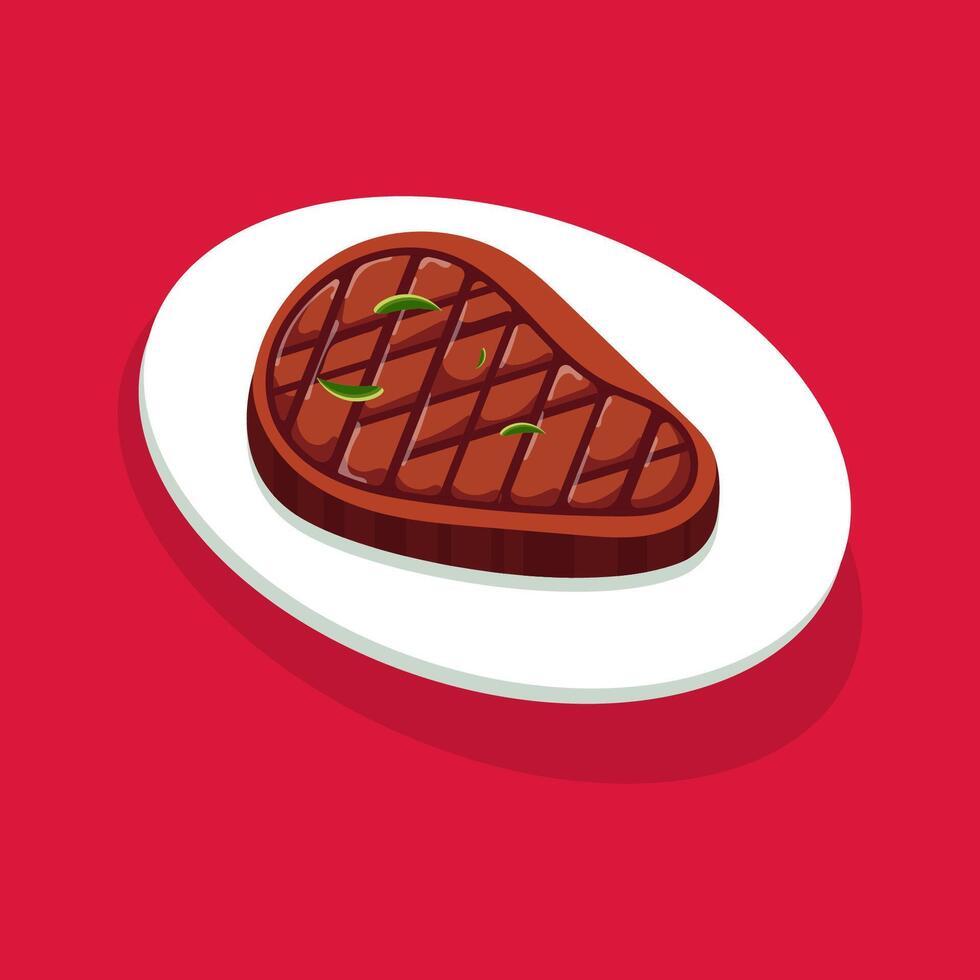 Illustration of barbecue with plates vector