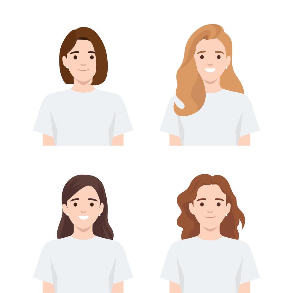 Set of women avatar icons. vector