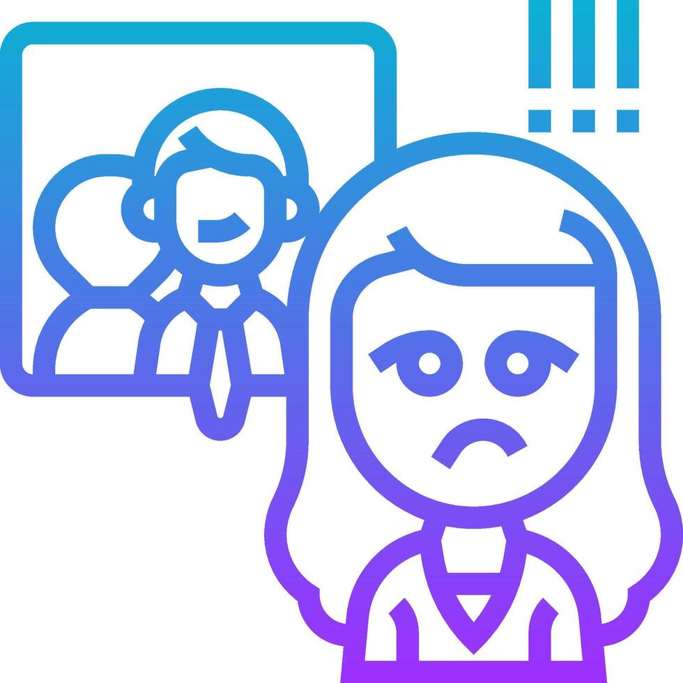 A woman is looking at a conference with a man in the background vector