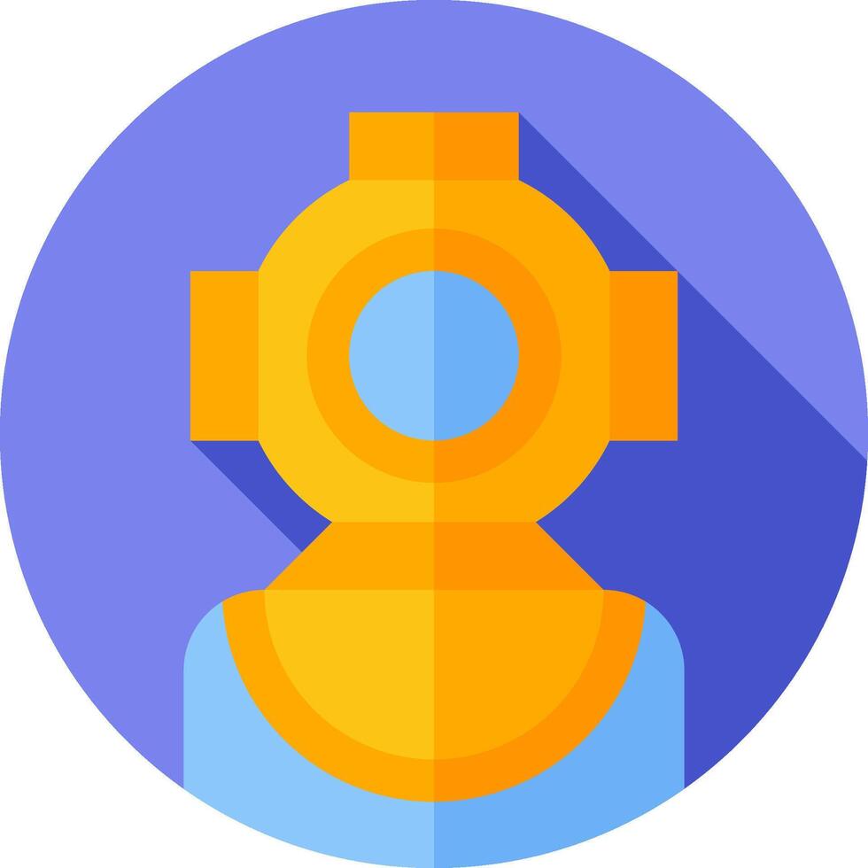 A flat icon of a person wearing a diving helmet vector