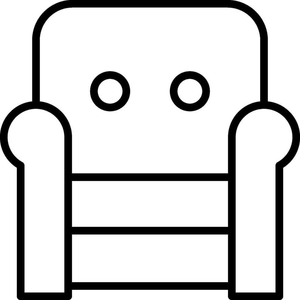 A chair with two eyes on it vector