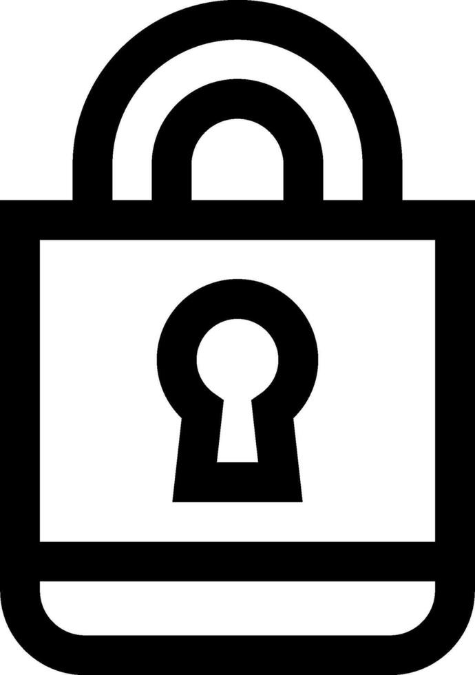A black and white image of a padlock vector