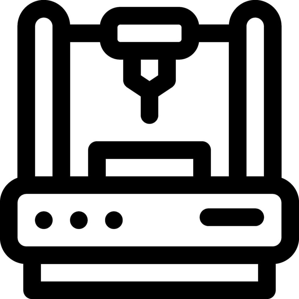 A black and white icon of a machine vector