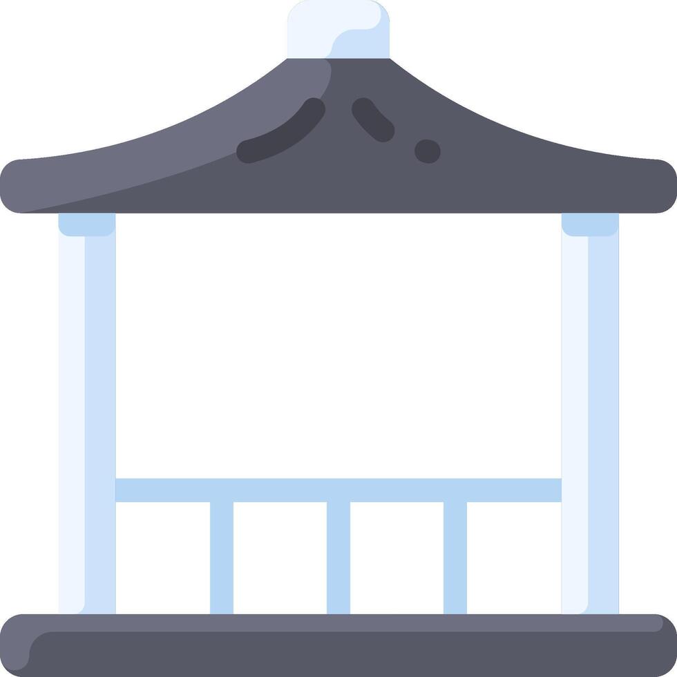 A gazebo with a roof on a white background vector