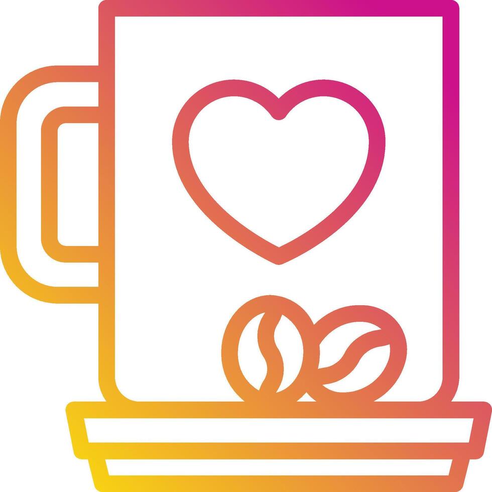 Coffee mug with heart icon vector