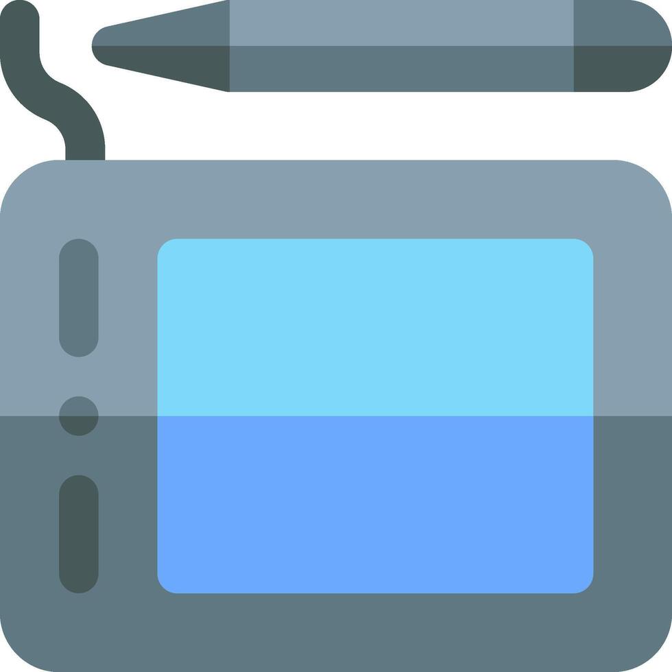 A flat icon of a television with a pen vector