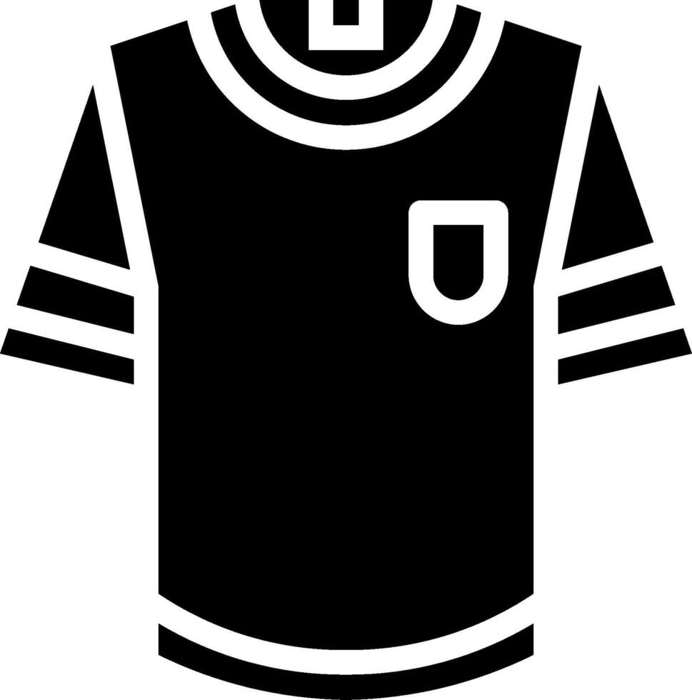 A black and white soccer shirt with a white pocket vector