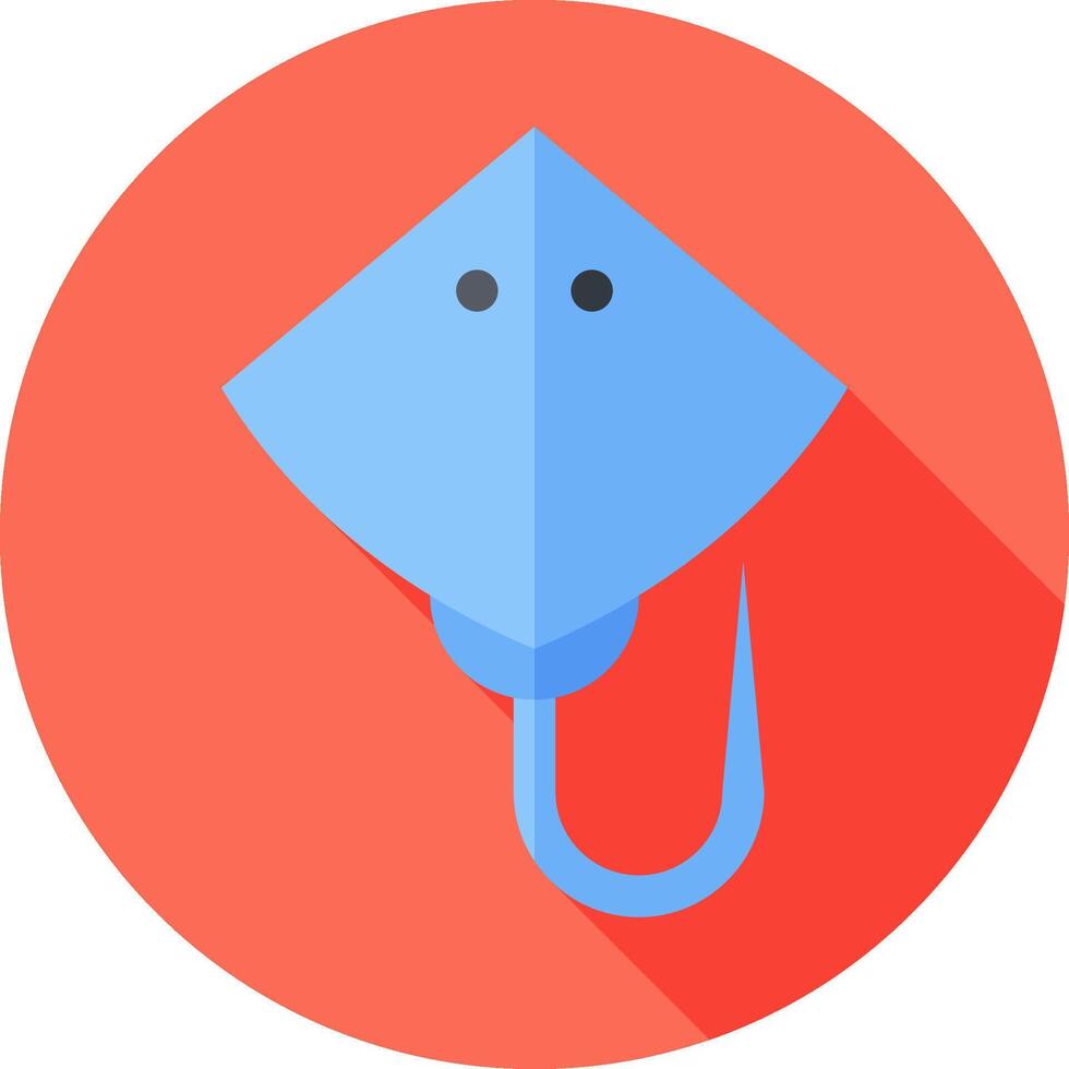 A blue stingray icon on a red circle vector