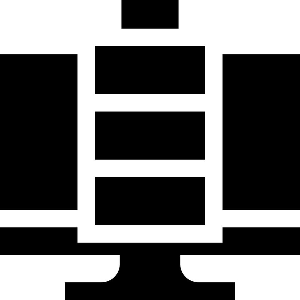 A black and white image of a computer tower vector