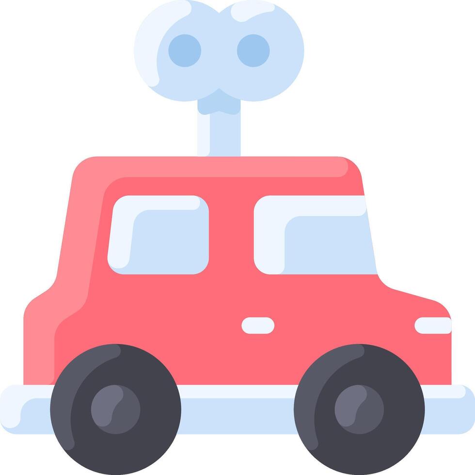 A cartoon car with a camera on top vector